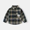 Children's Shirt 2024 New Autumn Wear Boys Polished Plaid Long-sleeved Shirt Baby Top Kids Clothes