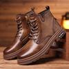 2025 New Outdoor Martin Boots Leather High-top Boots Men's Tooling Boots Retro Locomotive Boots British Style Oxford Bottom