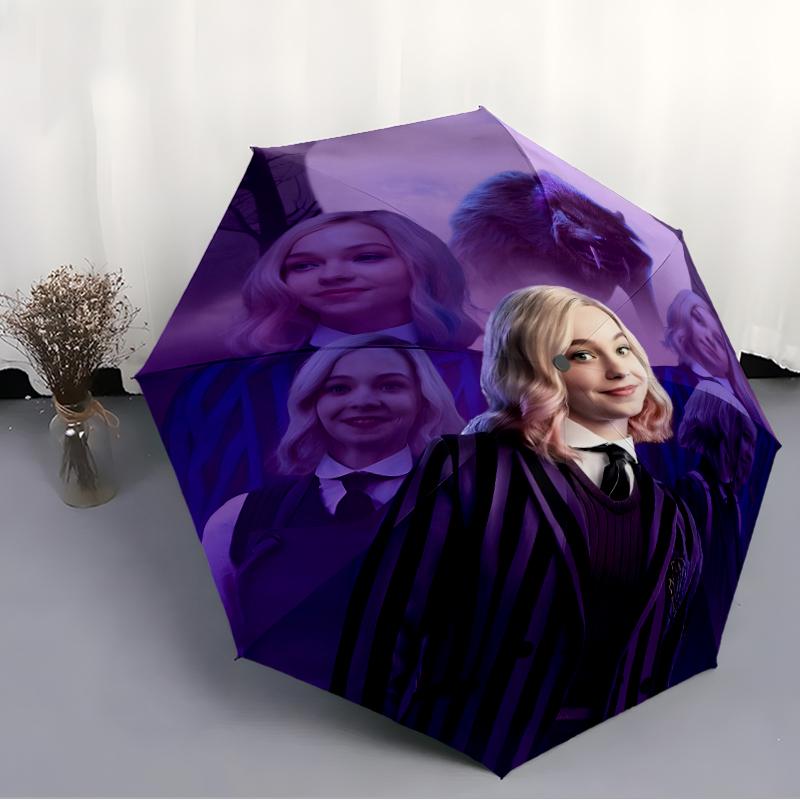1pc Addams Family Wednesday Enid1 Umbrella, Sun Protection, And UV Shielding. It Has Eight Sturdy Ribs for Outdoor Use And Perfect Gift