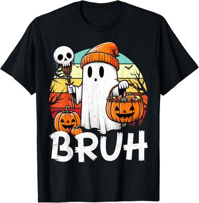 Bruh Ghost Funny Halloween Boo Spooky Season Unisex T-Shirt
