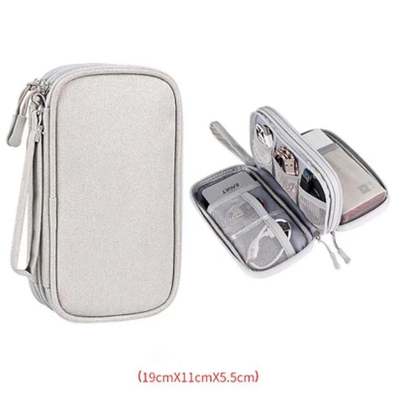 Travel Organizer Bag Cable Storage Organizers Pouch Carry Case Portable Waterproof Double Layers Storages Bags for Headset Cord