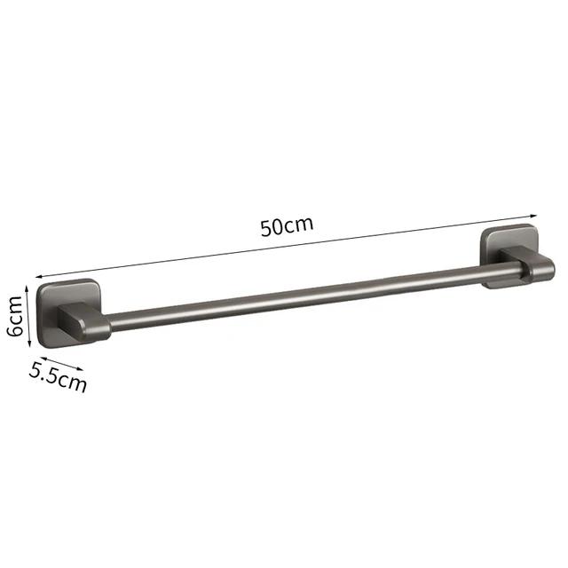 Держатель для полотенец Space Aluminum No Drilling Organizers для полотенец в ванной Самоклеящаяся вешалка для полотенец Полки для ванной Вешалка для полотенец для рук