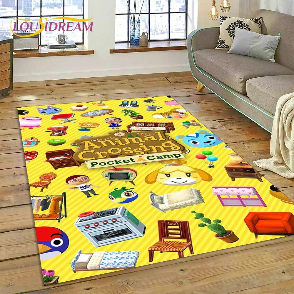Cute Animal Crossing New Horizons Cartoon Carpet Rug for Bedroom Living Room Home Sofa Decoration,Kid Game Large Decor Floor Mat