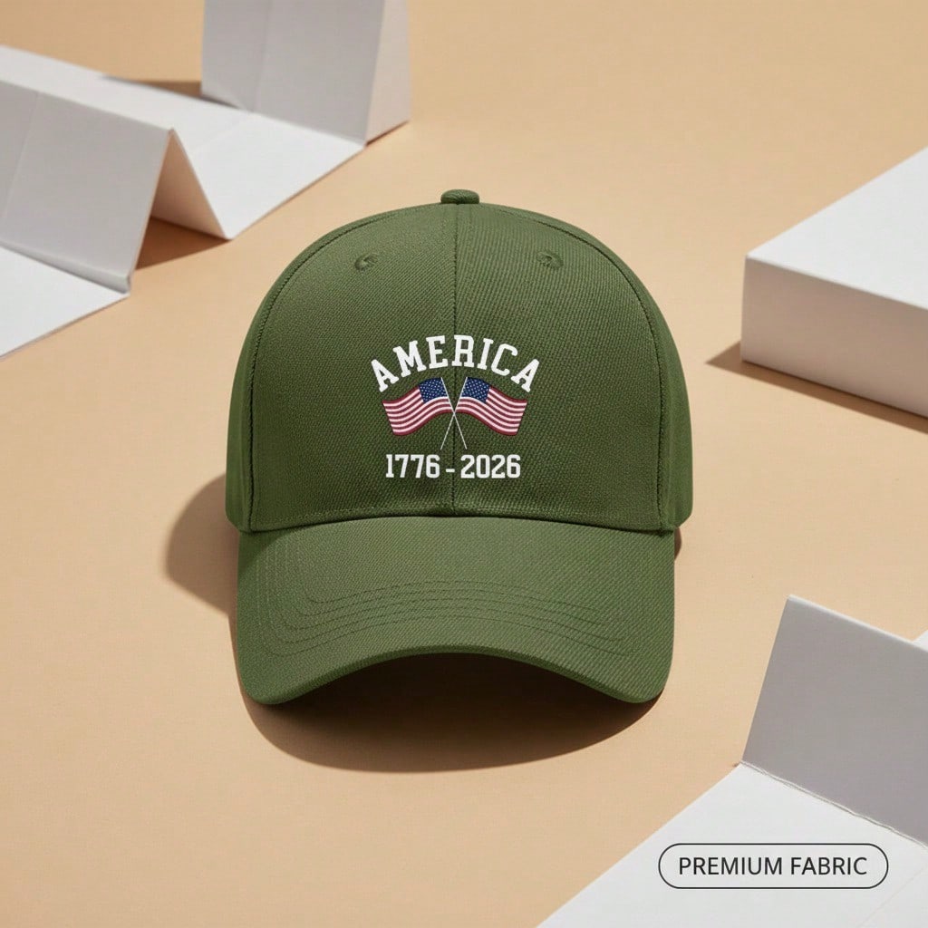 [AMERICA Baseball Cap] 250Th Anniversary Letter Print Polyester Adjustable Breathable Lightweight USA Patriotic Hat Unisex Casual Outdoor Sports Gift
