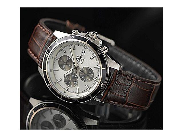Casio EDIFICE EFR-526L-7A Wrist Watch Men's Analog Chronograph Leather Band NEW