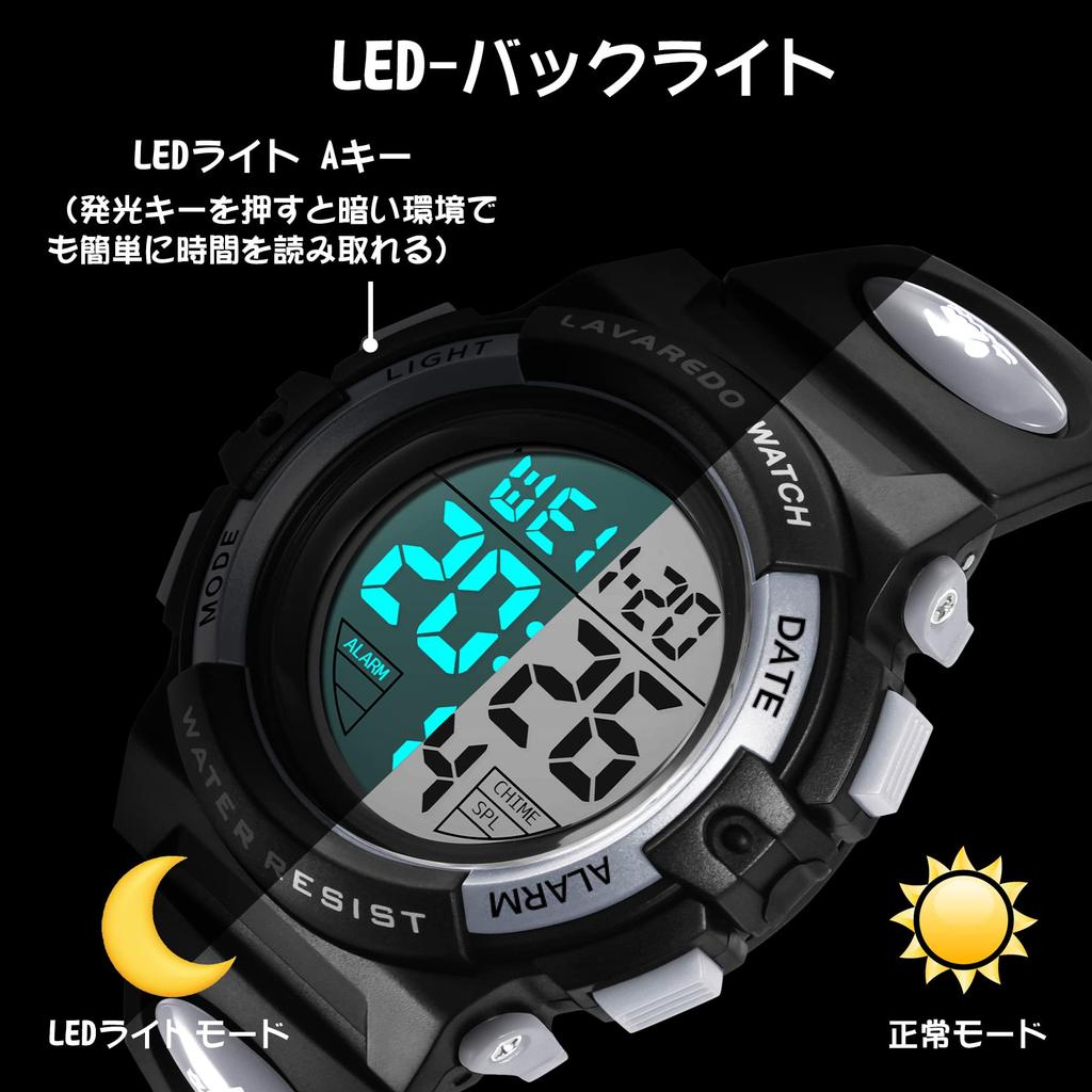 Детские спортивные водонепроницаемые водонепроницаемые 50 светодиодов День входа в школу День рождения Инструкция по эксплуатации в комплекте Детские часы, цифровые, для мальчиков