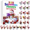 2025 Snowman Advent Calendar for Kids 24-Day Christmas Countdown Box with Acrylic Ornaments Multifunctional Holiday Decoration