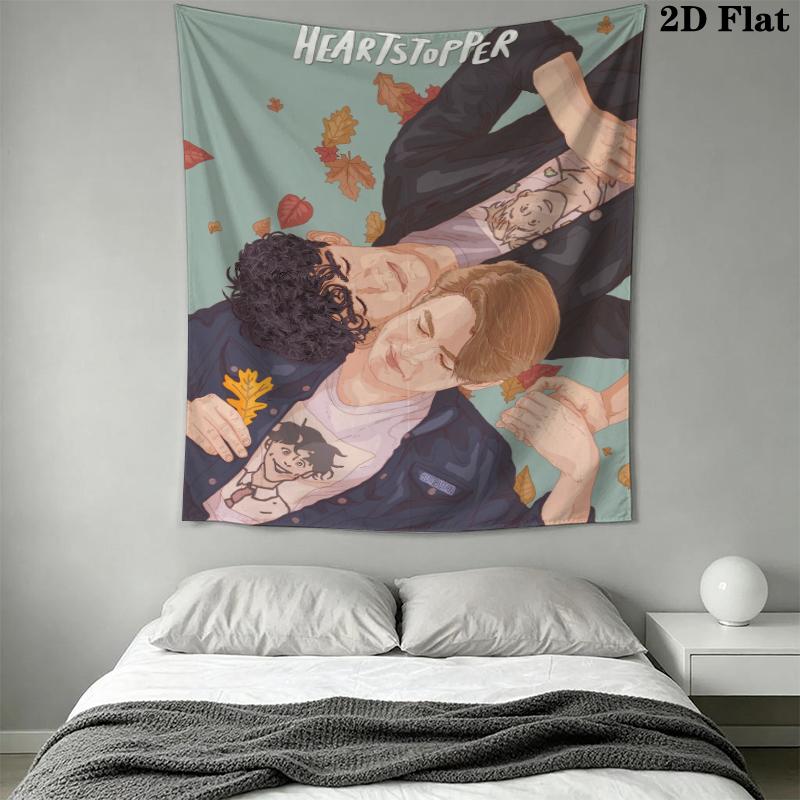 Heartstopper anime1 Wall Tapestry Aesthetic Wall Hanging Printed Fabric Blanket Decorative Tapestries for Bedroom Living Room Home Decor