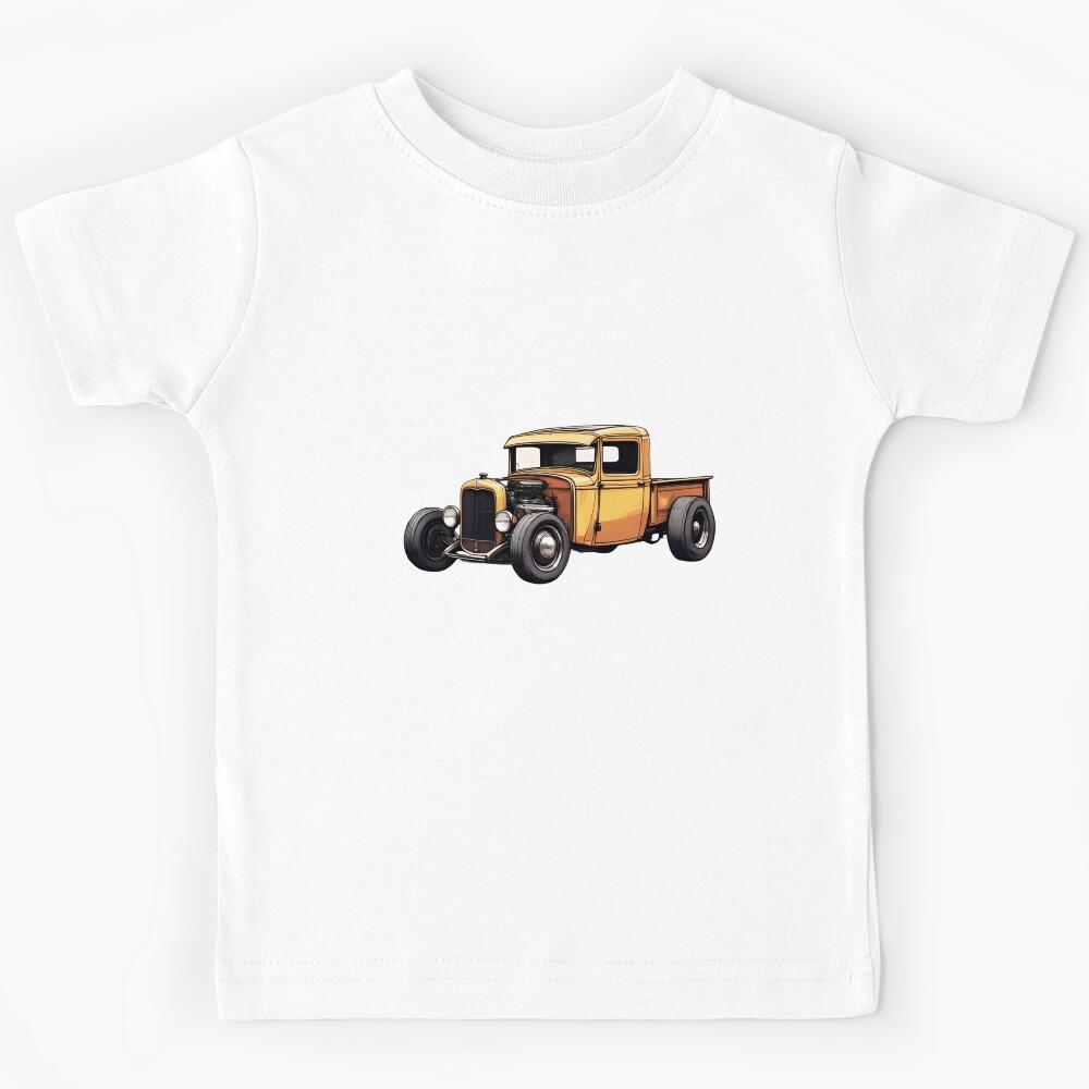 Lowrider Yellow Hot Rod Pickup – Retro Custom Classic Truck Kids T-Shirt