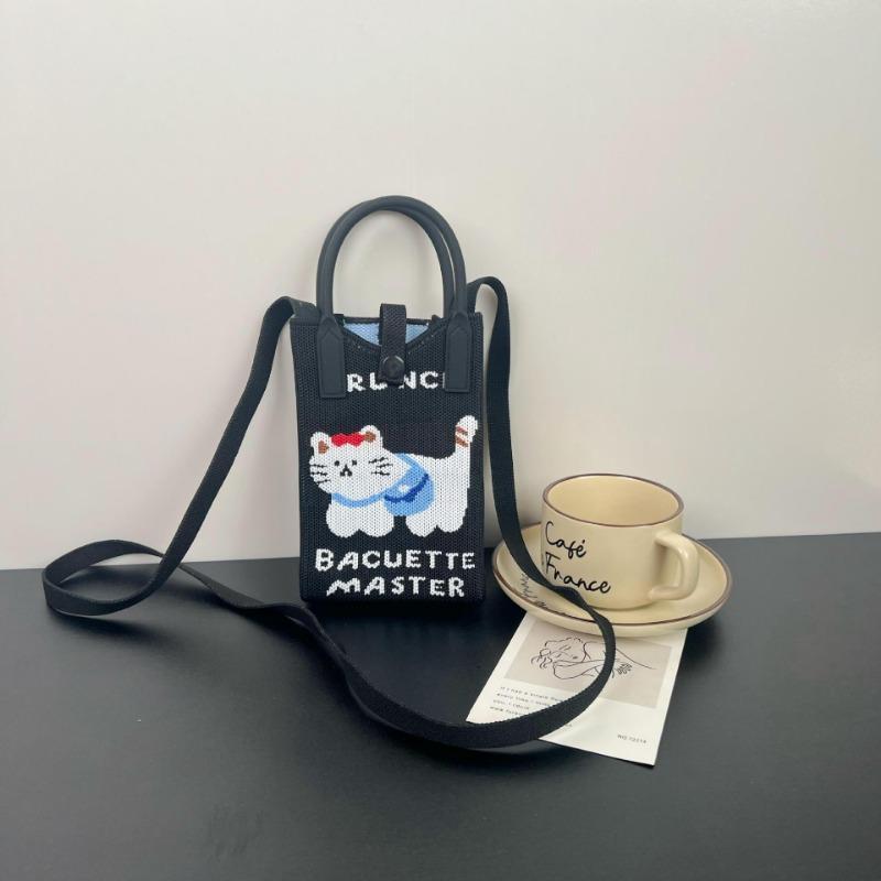 Ns сумка для мобильного телефона мультяшная милая нишевый дизайн вязаная сумка универсальная сумка через плечо мессенджер кошелек для мелочи милый стиль