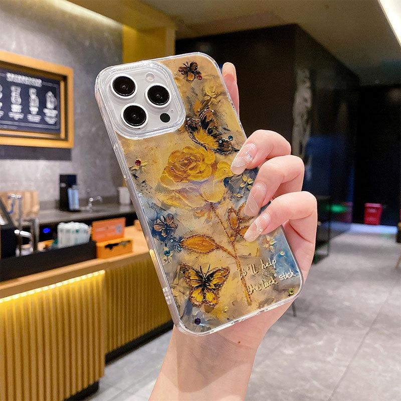 Для чехла на телефон IPhone 15, также известного как Та же Желтая Роза, 13 для Apple, 14 Фата с Перьями, 12 Фея, 11 Фата с Перьями с Большим Отверстием