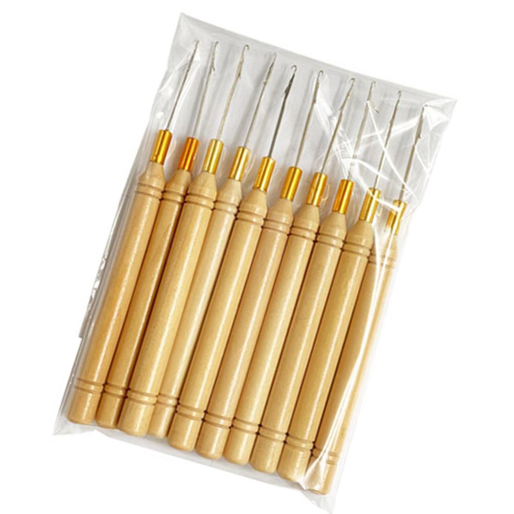 10 шт. Игла для протягивания, петля для наращивания волос, нитевдеватель, инструмент для бусин, инструмент для наращивания волос, крючки для вязания крючком