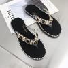 Slippers Female Summer Sandals Outside Wear Clip Toe Flip-flops Rhinestone Fashion Ins Slippers