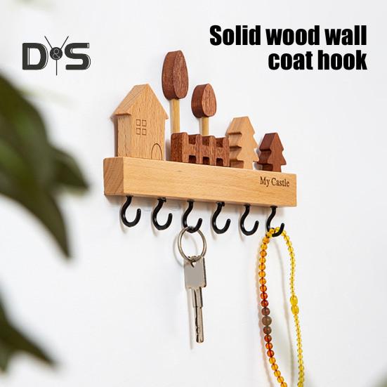 Настенная стойка для хранения ключей с крючком для ключей, гладкий край, без заусенцев, простая установка, входная стойка для хранения ключей, украшение