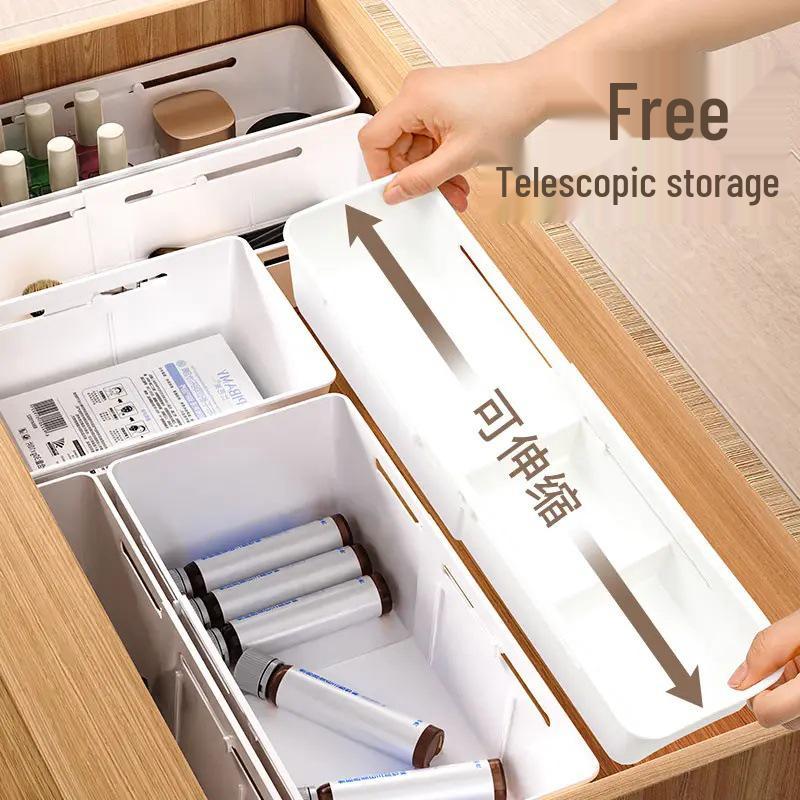 Эксклюзив для новичков: Выдвижной органайзер для хранения в ящике со встроенными разделителями для макияжа