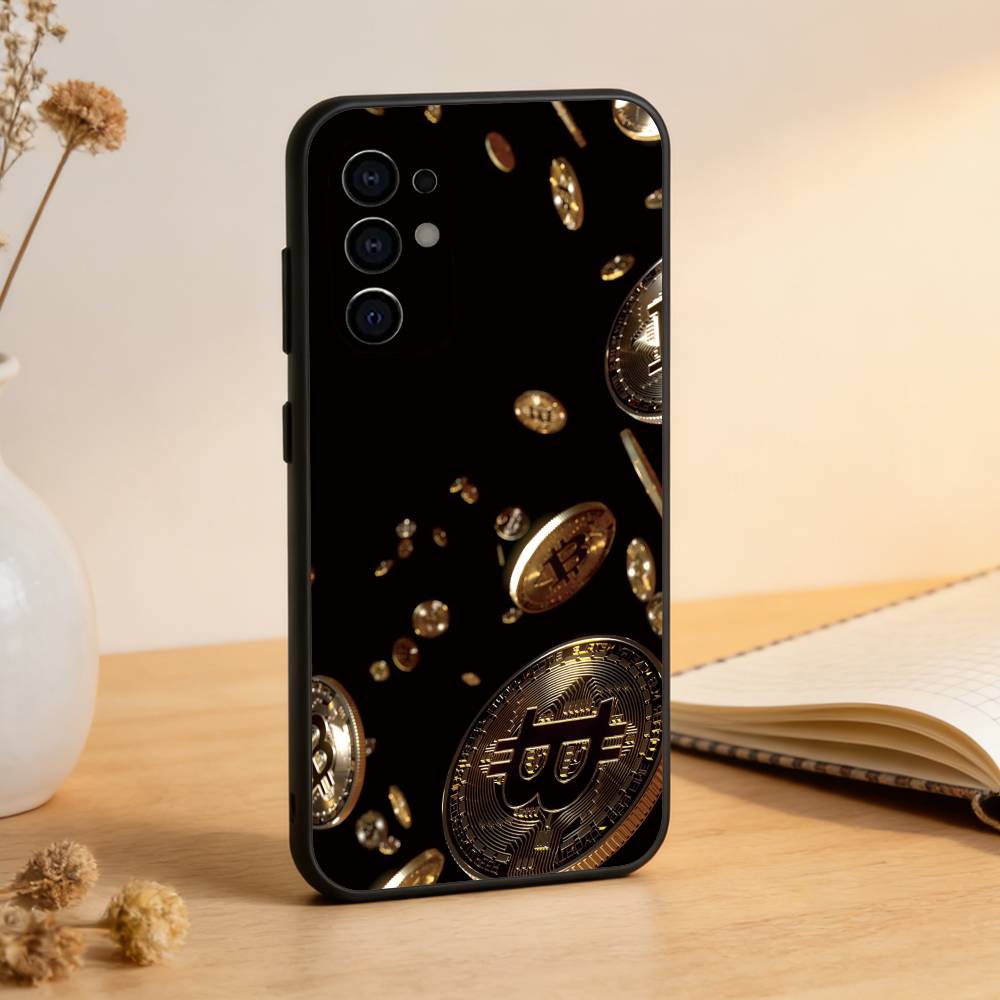 B-Bitcoin Phone Case For Samsung S25,S24,S21,S22,S23,S30,Ultra,S20,Plus,Fe,Lite,Note,10,Black Cover
