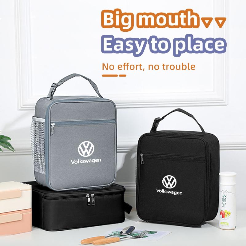 W146Car Insulated Lunch Bag Ice Pack Food Container Food Picnic Bags For Volkswagen VW Passat Golf Tiguan Scirocco Jetta T-ROC