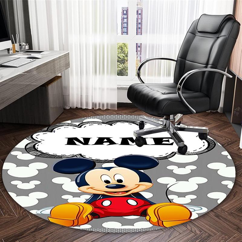 Customizable M-Mickey Round Non-Slip Carpet - Ideal for Garden, Picnic, Office, Perfect for Decoration, Suitable For All Seasons