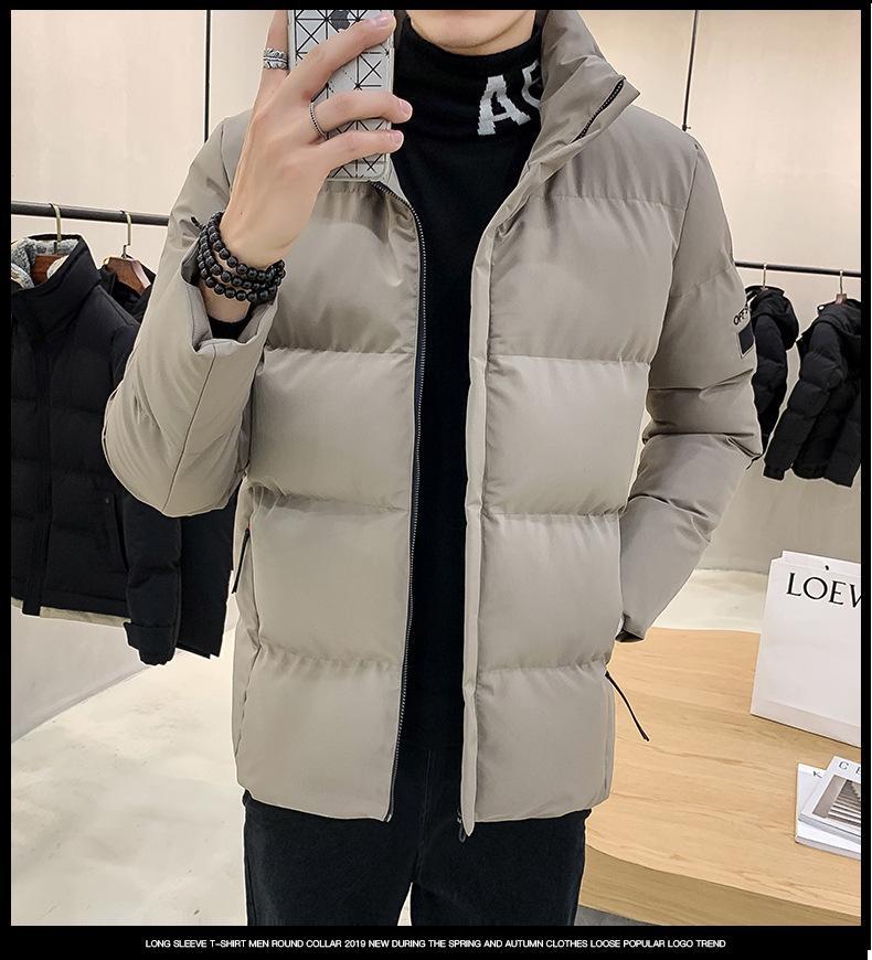 Мужская зимняя хлопковая куртка NASA - С воротником-стойкой, Утепленная, Теплая верхняя одежда, Модная распродажа.