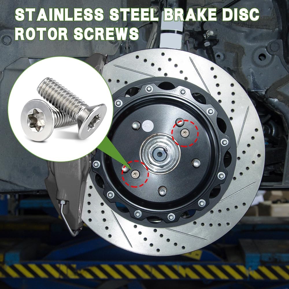 4PCS Stainless Steel Brake Disc Rotor Screws, Brake Rotor Bolt, Automotive Steel Retaining Screws for Front and Rear, 11609271 Retaining Hardware
