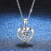 D Color 1CT 6.5mm Pass Test Vvs1 Moissanite 925 Sterling Silver Pendant for Women Cute Heart Necklace Luxury Quality Jewelry