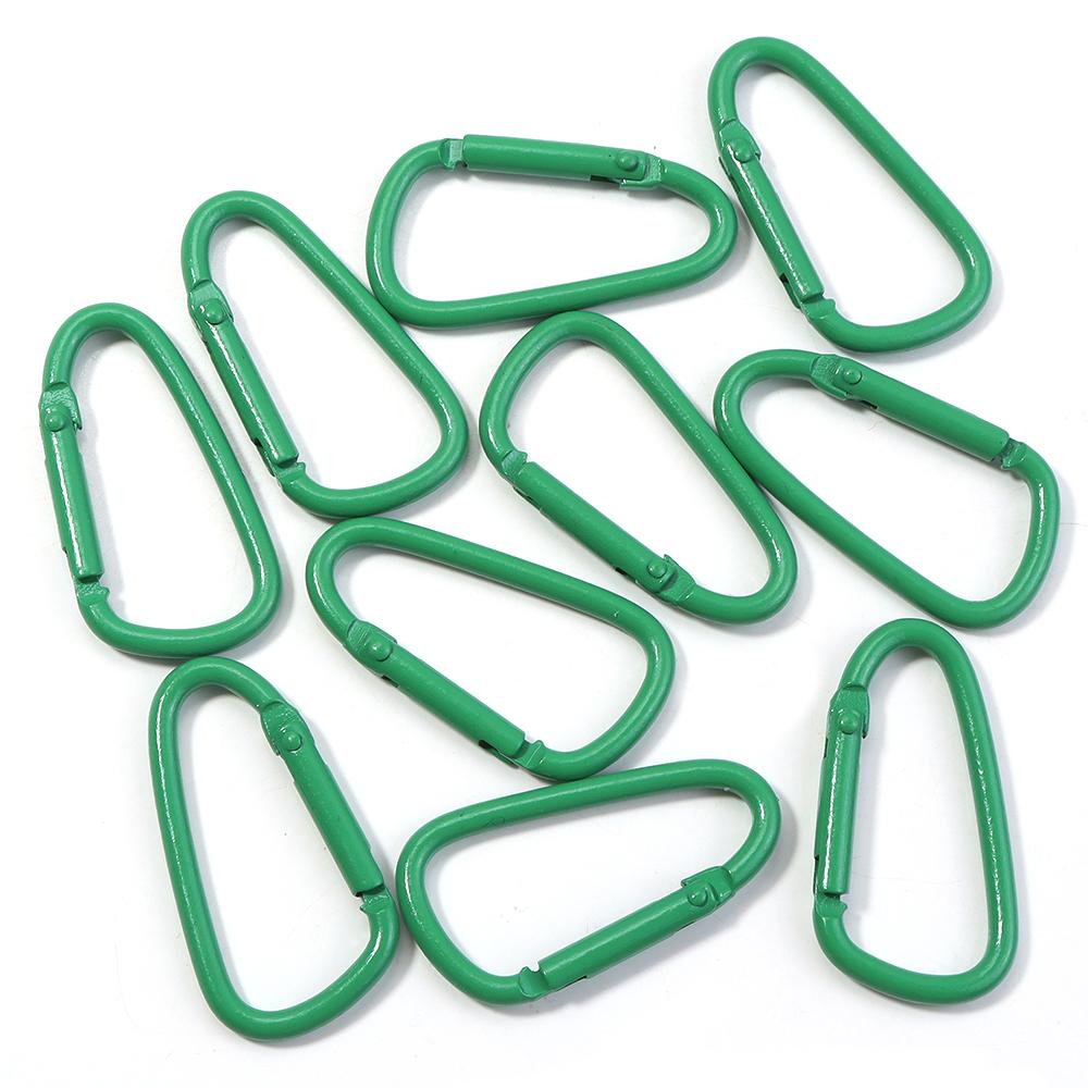 10pcs/lot 45x24mm Alloy Spring Snap Clasps Colorful D-shape Carabiner Clip Clasp Hooks For Jewelry Making DIY Keychain Connector
