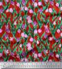 Japan Crepe Satin Fabric Leaves & Tulip Floral Decor Fabric Printed Metre 42 Inch