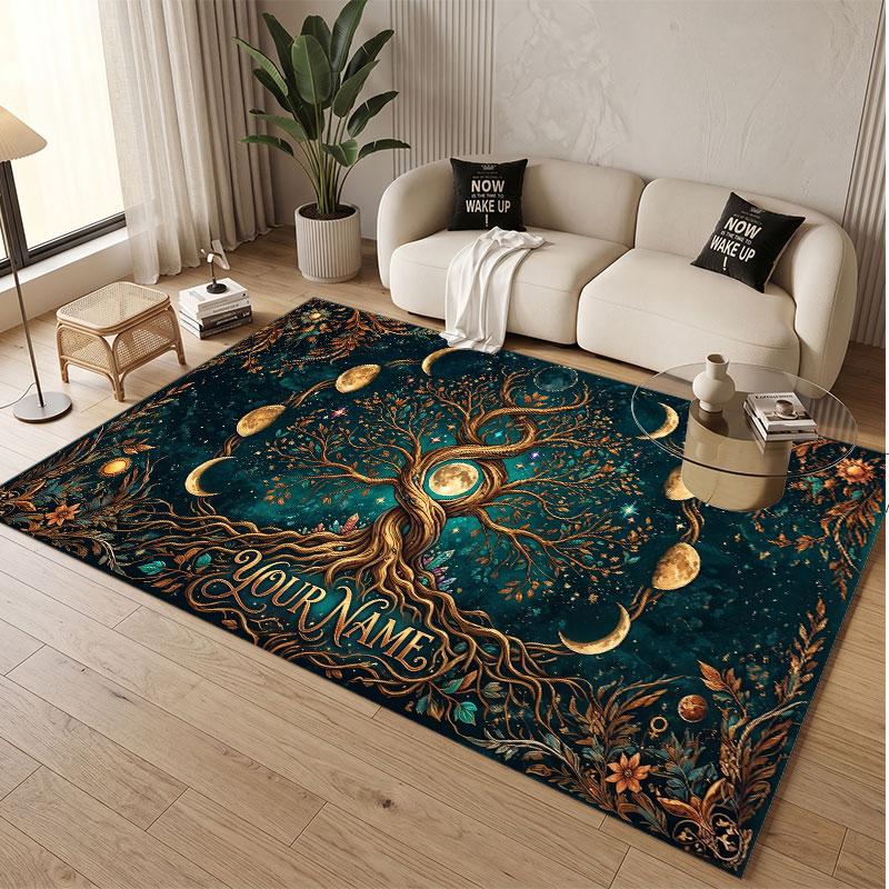 Music General Theme Soft Crystal Velvet Rug Custom Name & Text Print Non Slip Floor Rug for Bedroom Living Room
