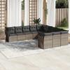 VidaXL Garden Lounge Set with Cushions 11 Pcs, Patio Sofas, Outdoor Furniture Set, Modern, Light Grey 3218412