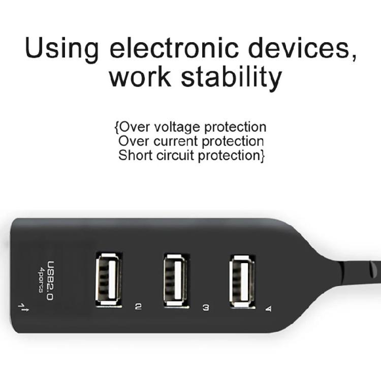 Fast Data Transfer USB Splitter 4-port USB 2.0 Hub with Plum-shaped Pocket Shape