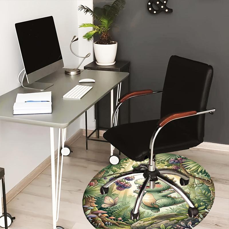 1PC Dragon Forest Non-Slip Floor Round carpet, Office, family, bedroom, Large Area Rug Indoor Rugs, Durable Polyester-L0378
