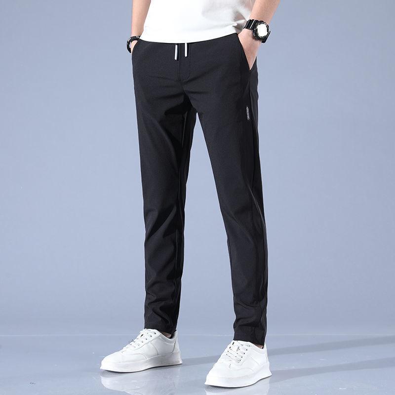 2023 Men's Korean Casual Ice Silk Summer Trousers – Lightweight, Breathable, Loose-Fit Sports Pants