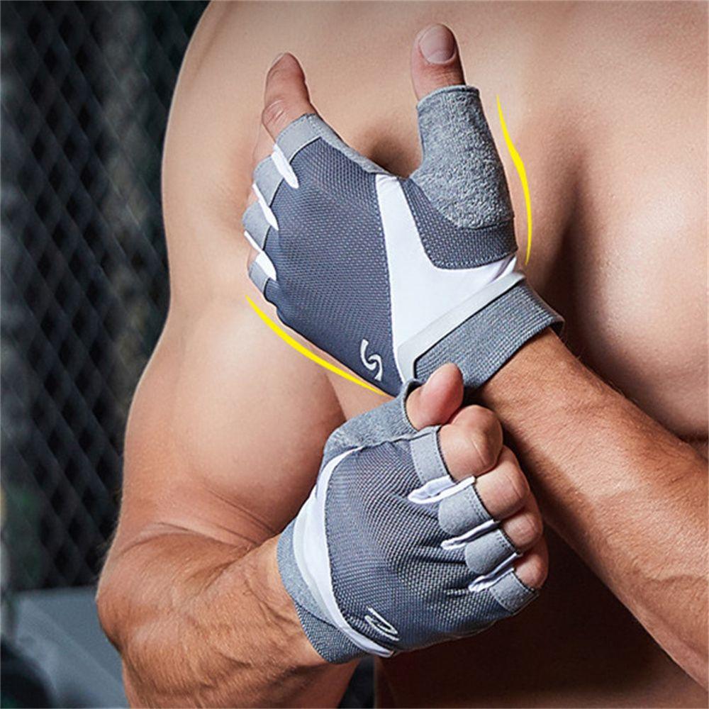 Fingerless Anti-Slip Half Finger Weight Lifting Gloves Cycling Gloves Gym Gloves Fitness Gloves