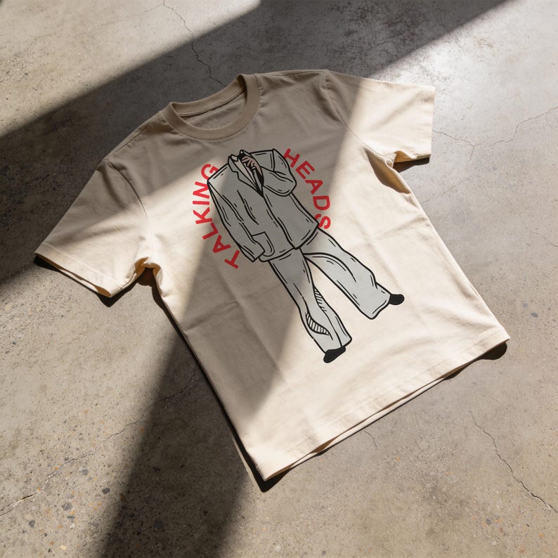 Retro David Byrne Talking Suit Graphic Print-T-Shirt Vintage Y2k T Shirt Casual Loose Print O Neck Streetwear Fans Gift Unisex