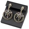 Grey Crystal Drop Earring For Women Antique Gold Color Indian Earring Vintage Round Wedding Jewelry Gift