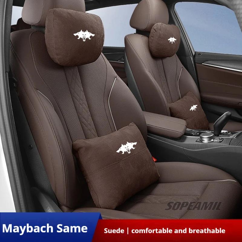 TDMC1 For Tesla Cyberbeast Roadsrer Model 3 Model Y Model S Model X Car Suede Headrest Neck Support Pillow Seat Waist Cushion Pillow