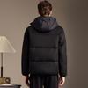 [Heavy 90 Goose Down] Light Luxury Warm Hooded Down Jacket Men's Winter Leather Splicing Goose Down Coat