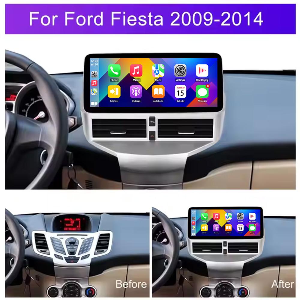 12,3-дюймовый сенсорный экран беспроводной Carplay для Ford Fiesta 2009-2014 GPS-навигация Bluetooth 4G