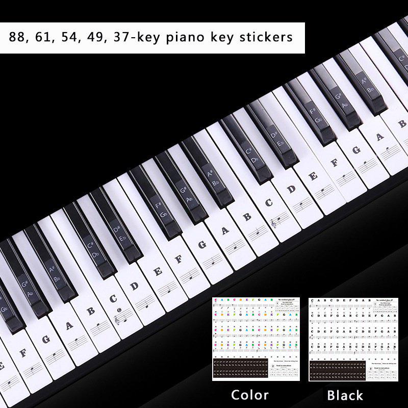 Transparent Piano Keyboard Sticker Removable Electronic Keyboard 37/49/54/61/88 Key Piano Sticker