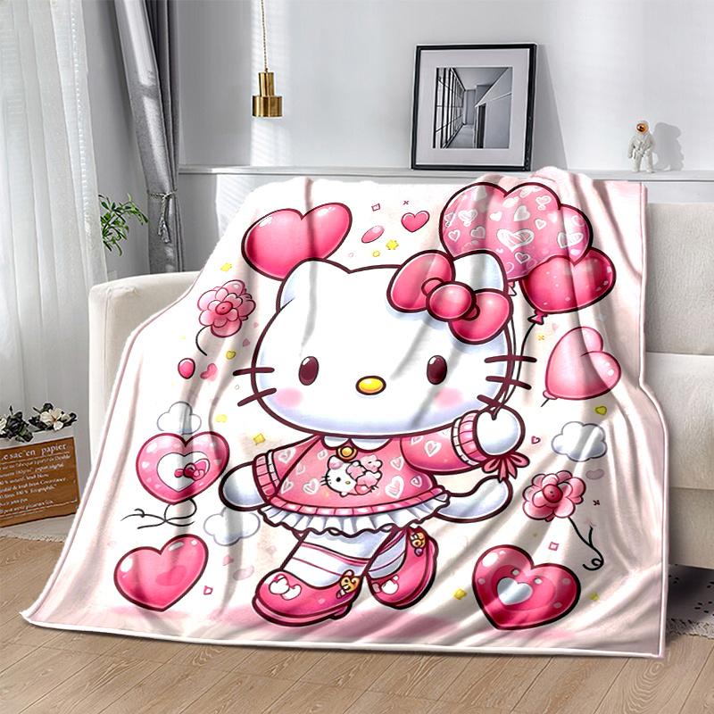 1pc Hello Kitty's Heartfelt Adventure Blanket, Soft and Cozy Home Decor Gift for All Seasons, Perfect for Any Room Decoration, Ideal Present for Famil