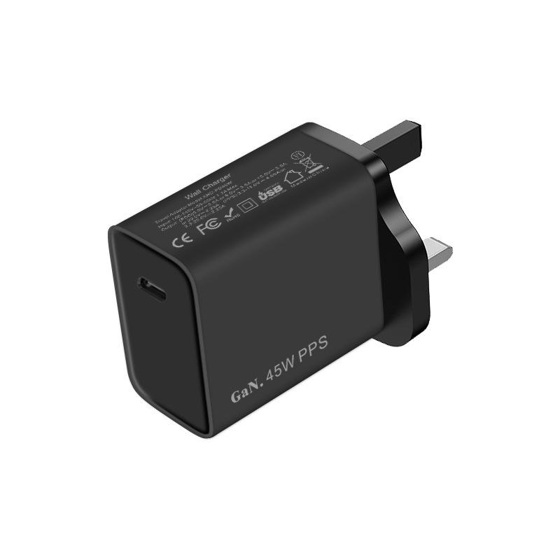 Новое зарядное устройство PD45W с британской регулировкой подходит для Samsung S22s21s20note10 Apple 15 Быстрая зарядка Протокол PPS