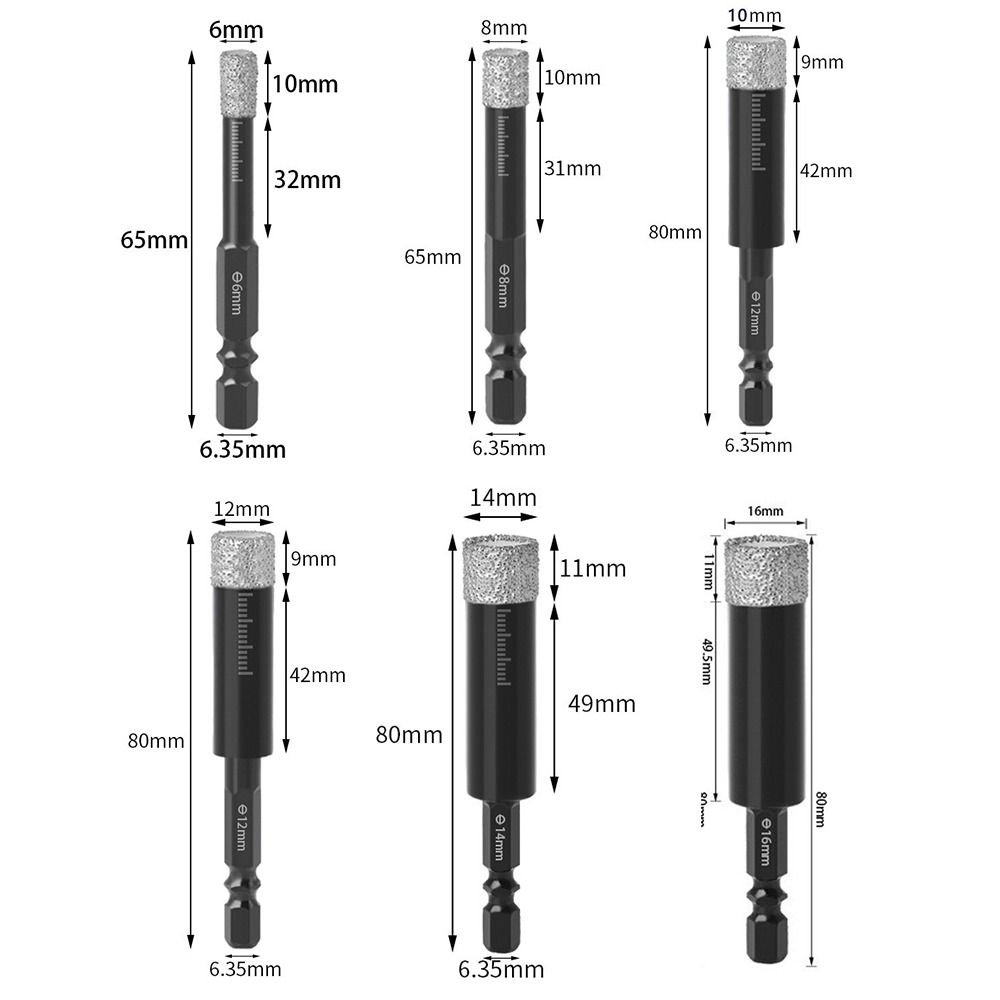 Hard Tile Hole Opener Hex Shank Dry Drill Bit for Granite Ceramic Tile Stone Glass