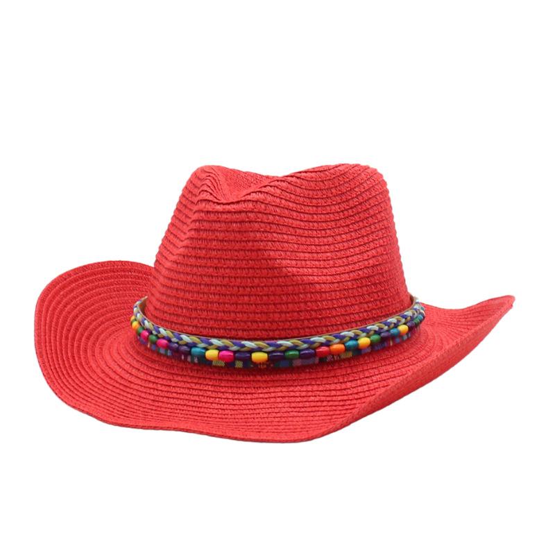 Tibetan Tibetan straw hat top hat Men's and women's ethnic minorities' style retro flat-brimmed jazz hat Fishing sunscreen hat