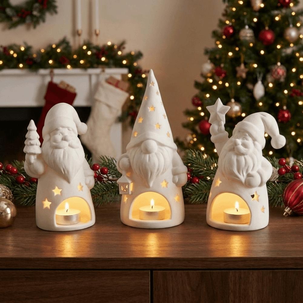 Hollow Out Christmas Candle Holder Unpainted Christmas Tealight Holder Home Decor