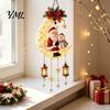 Unique Christmas Exchange Gift Santa Moon Hanging Lamp, Iron LED Lighted Ornament, Holiday Ornaments Glowing Atmosphere Light for Wall Window