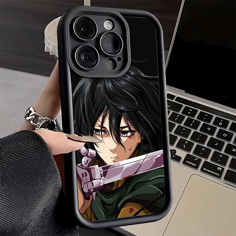 Чехол для телефона iPhone 17 Air 16E 15 16 Pro Max A-Атака на Титанов Микаса Чехол 14 Plus 13 12 Mini Мягкий силиконовый Fundas