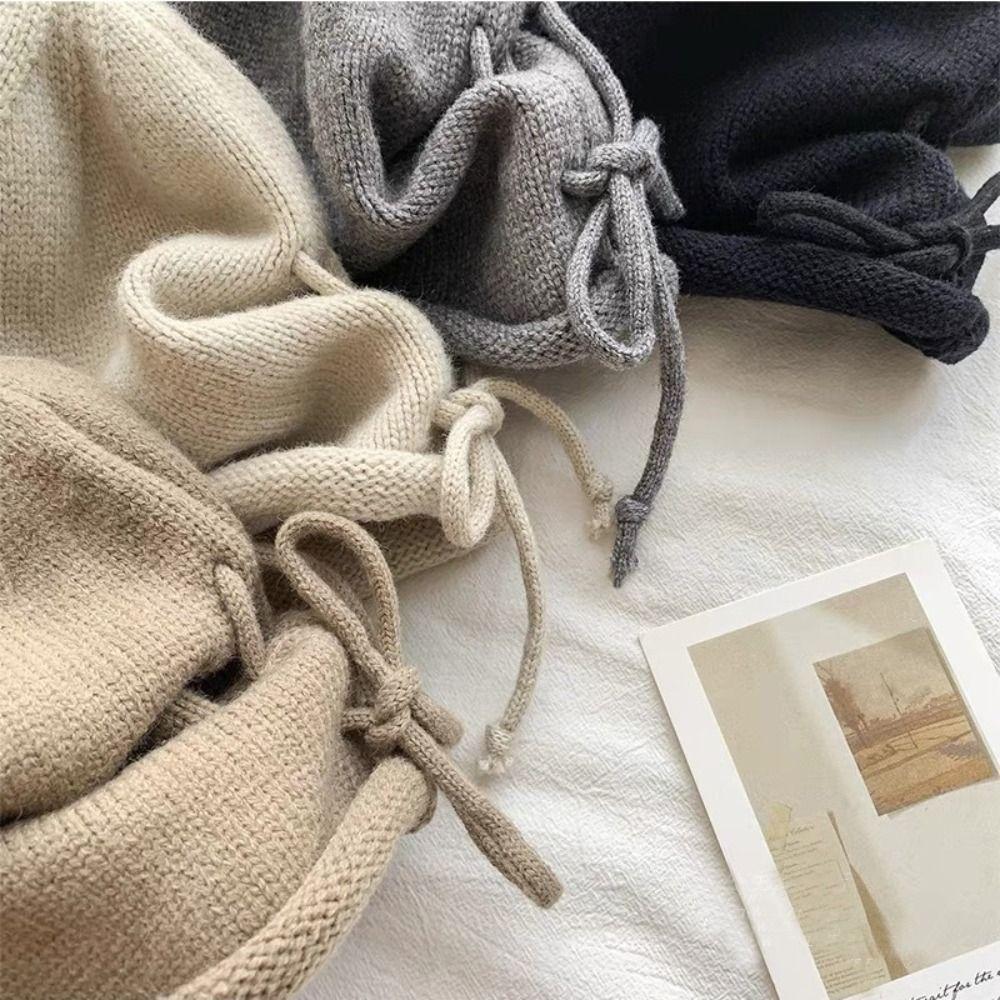 Сплошной цвет вязаная шапка теплый штабелируемый капот унисекс шапочки женские