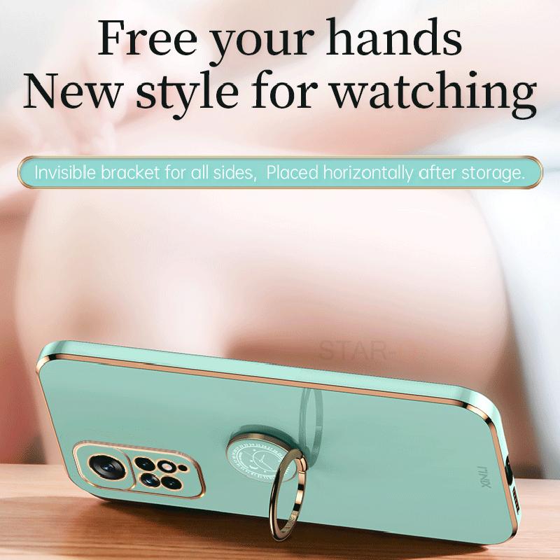 Чехол-держатель с квадратным кольцом для Xiaomi Redmi Note 11 Pro 4g 5g 11pro Note11 S 10 Note10 10pro Роскошный силиконовый чехол-подставка