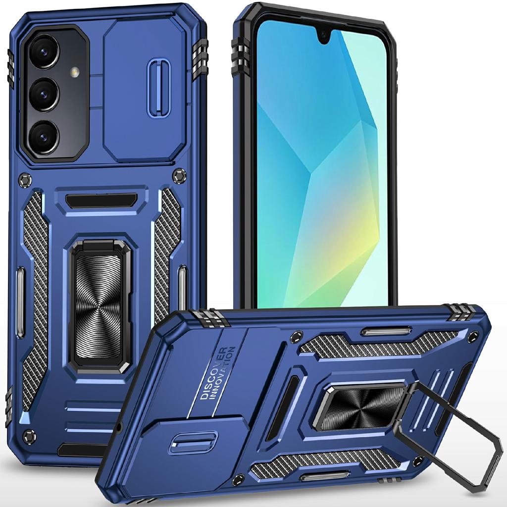 Чехол для Samsung Galaxy A16 4G/5G с подставкой, сдвижной крышкой для камеры, из PC+TPU, противоударный