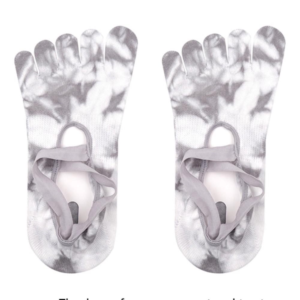 Breathable Tie-dye Yoga Socks Non-Slip Five Toe Socks Sweet Strappy Pilates Socks Workout